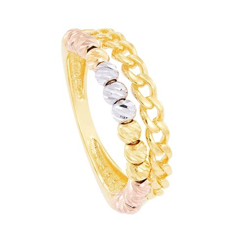 585/14K Yellow, White and Rose Gold Ring RBD 11