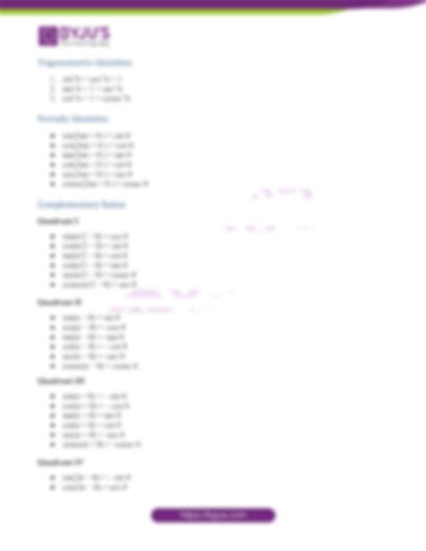 Image result for Trigonometry Formulas Class 10