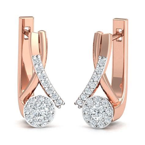 Buy Stylori 18k Rose Gold and Diamond Madeline Hoop Earrings at Amazon.in