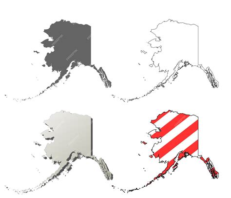 Premium Vector | Alaska state blank vector outline map set