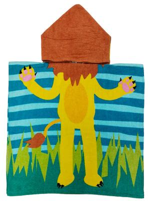 Lion in Jungle Kids Hooded Bath Towel Poncho for Kids by Athom Living
