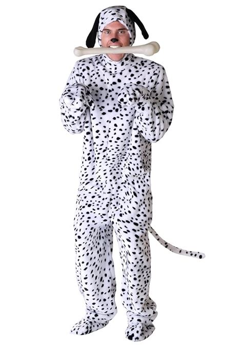 Buy Adult Dalmatian Costume Black Spotted Dalmatian Dog Jumpsuit Medium ...