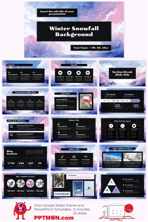 Winter Snowfall Background Presentation Design for Free Google Slides ...