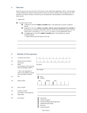 Fillable Online Application for a Regular Provisional Residence Permit ...
