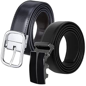 Buy Labnoft Men's PU Leather Auto Lock & Reversible Belt Combo (039-CH+ ...