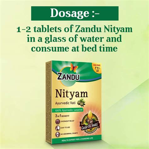 Buy ZANDU NITYAM AYURVEDIC VATI CONSTIPATION TABLETS BOX OF 10 'S ...
