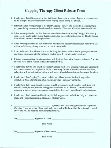 Just Massage LLC Cupping formrapy Client - Blank Fillable Template ...