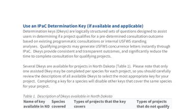 IPaC Determination Key Instructions | FWS.gov