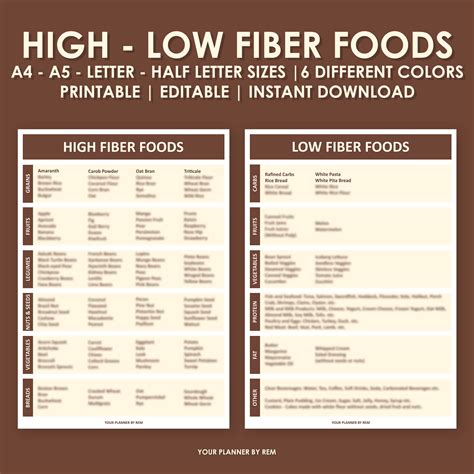 High and Low Fiber Foods for Digestive Health, High Fiber Diet, Nutritional Balance, Healthy ...