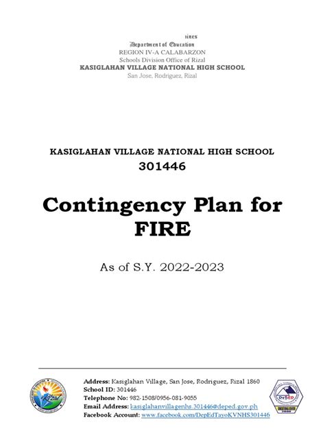 Contingency Plan (Fire, Earthquake, Covid-19, Typhoon and Floods) | PDF | Safety