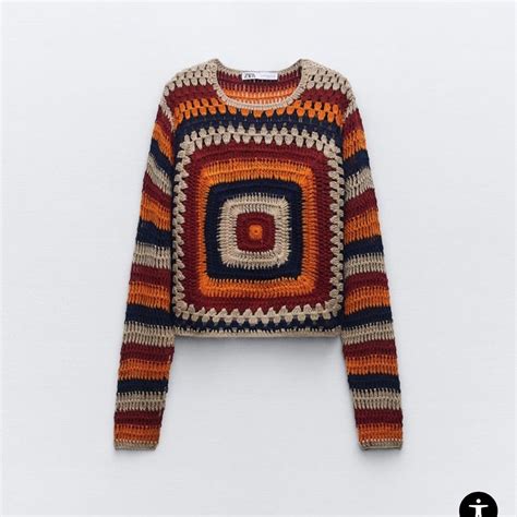 Zara crochet knit sweater size S (smallest size, first XS/S) NWT | Breien truien, Grof gebreide ...