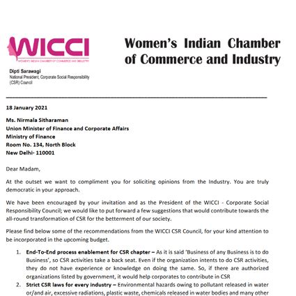 WICCI Recommendations from Councils