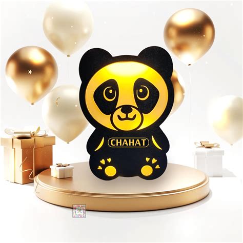 Buy Craft Village Customise Name Cute Panda Night Light for Couple/Kids ...