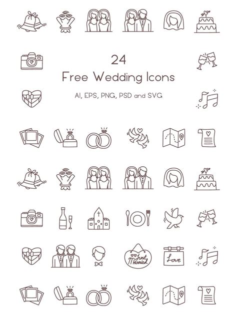 24 Free Wedding Icons | Wedding icon, Wedding invitation fonts, Free ...
