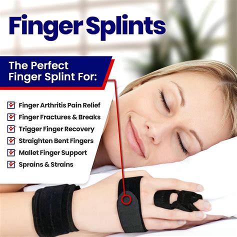 Trigger Finger Splint Finger Brace - Comfortable Adjustable Aluminium Straightener for Broken ...
