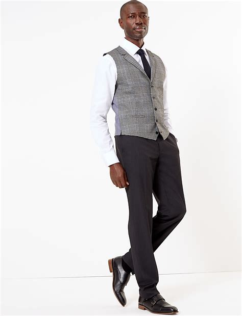 Buy Regular Fit Checked Waistcoat at Marks & Spencer