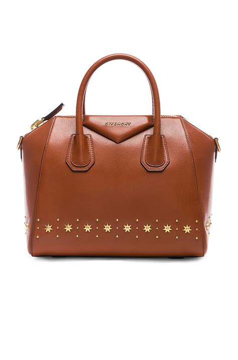 Givenchy Small Midnight Stars Studded Trim Antigona in Chestnut | FWRD