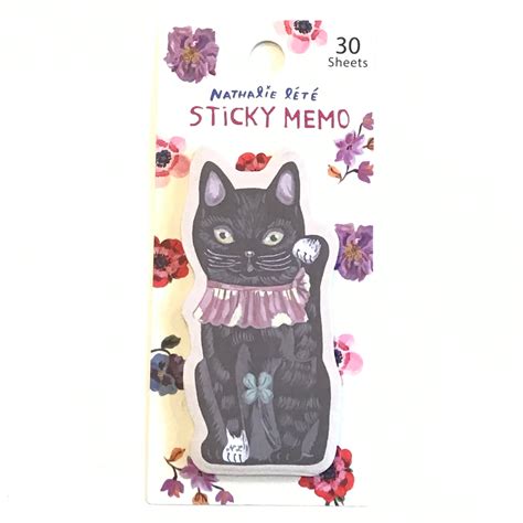ナタリーレテ Mini Sticky memo Lucky cat BK | Macaroni