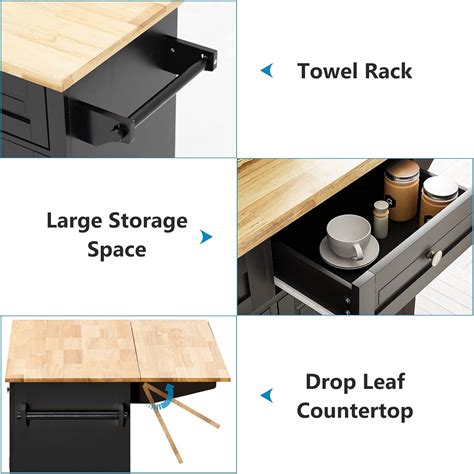Gitua Rolling Kitchen Island with Drop Leaf – India | Ubuy