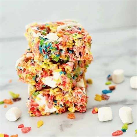 Fruity Pebbles Cereal Bars - The Short Order Cook