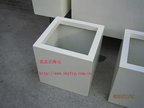 HP029白色景观花槽—玻璃钢复古花槽生产厂家 - 方圳玻璃钢