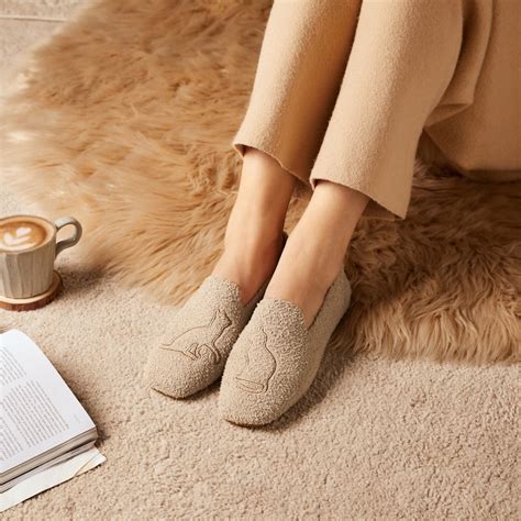 Samantha Squared-Toe Mink-Knit Flats in Latte-Cat | VIVAIA
