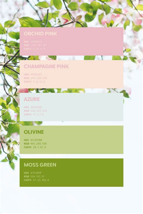 Color Palette #16 | Inspiration | Spring | Flowering | Flowers | Sky | Palette dei colori ...