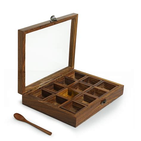 Wooden Spice Box - Buy Sheesham Indian Spice Box Wooden Online in India ...