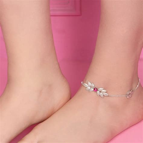 Single Autumn Leaves Silver 92.5 Anklet – Unniyarcha