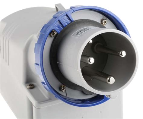 245.6393T Scame | Scame IP67 Blue Wall Mount 2P + E Industrial Power ...