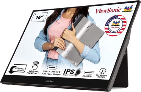 Viewsonic (Originated in USA) 16 Inch FHD IPS Portable Touch Monitor,10 ...