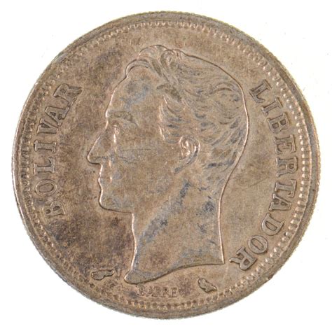 SILVER - Roughly the Size of a Quarter - 1960 Venezuela 1 Bolivar ...