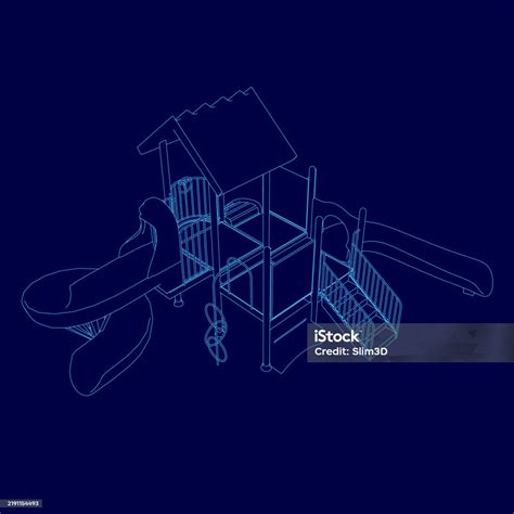 Outline Playground Outline Isometric View Vector Illustration Stock ...