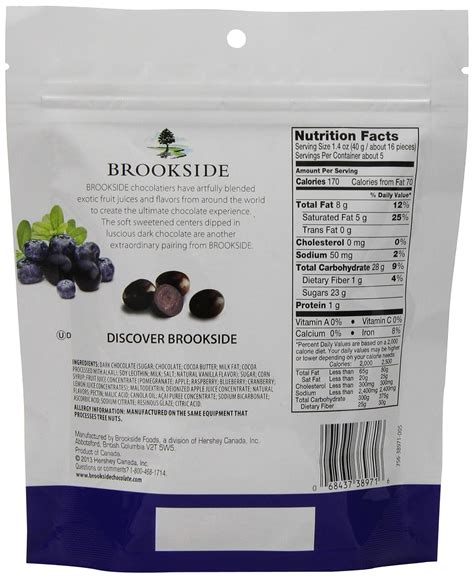 brookside chocolate covered blueberries nutrition