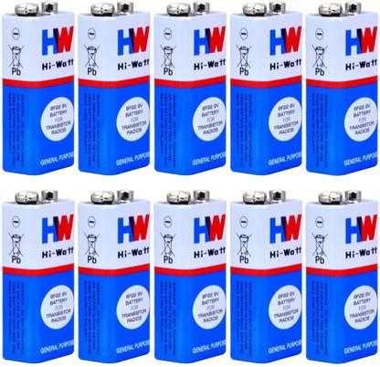 BALRAMA 10pcs 9 VOLTS BATTERY HI-WATT 100% Original 6F22 9V Long Life ...