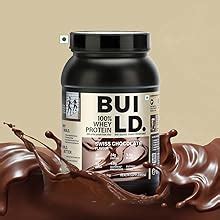 BUILD. 100% Whey Swiss Chocolate Flavor-1 kg | 24 gms Whey Protein ...