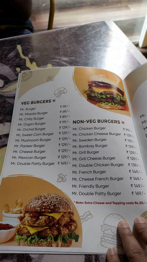 Menu at Mr.BOMBAY Burger Cafe, Visakhapatnam, Bajar Road