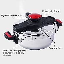 Wonderchef Easy Lock Stainless Steel Outer Lid Pressure Cooker