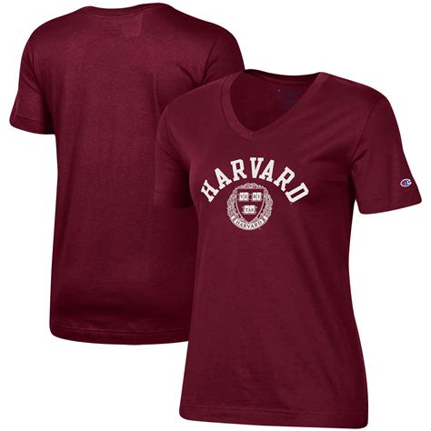 Women's Champion Crimson Harvard Crimson University College Seal V-Neck ...