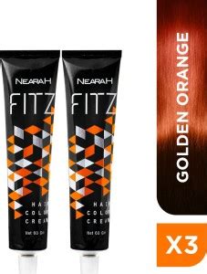 Berina X3 Golden Orange FITZ hair color cream Pack of 2 , Golden Orange ...