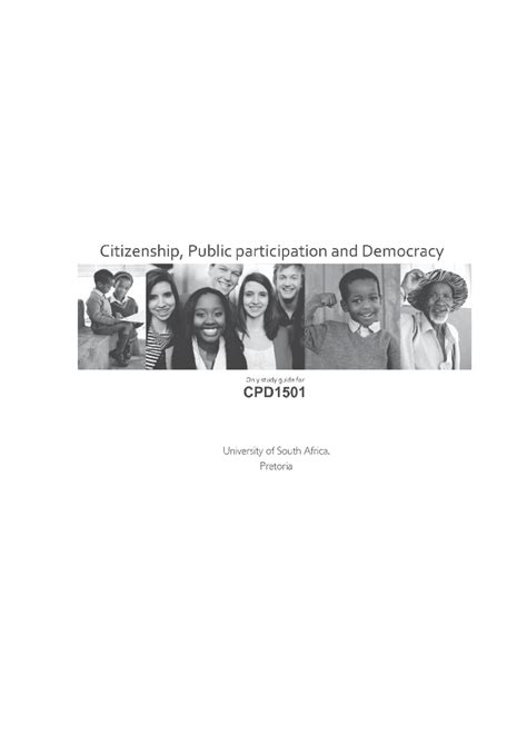 CPD1501 Study notes - CITIZENSHIP, PUBLIC PARTICIPATION AND DEMOCRACY STUDY NOTES Part A ...