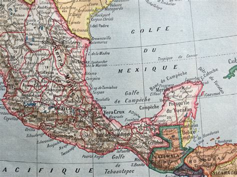 México, mapa de México, Mapa antiguo de México, Mapa de México, Pintura ...