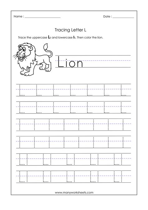 Letter L Printable Worksheets