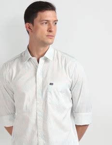 Arrow Sport Men Printed Casual White, Light Blue Shirt - Buy Arrow ...