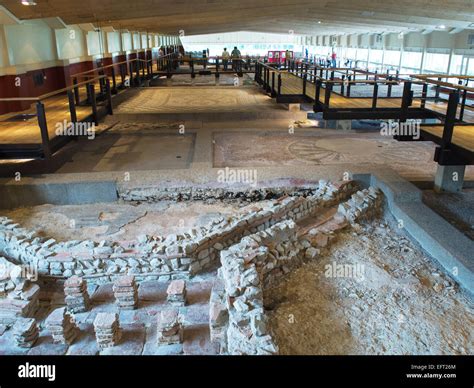Roman Hypocaust Heating system remains at Fishbourne Roman Palace, Near ...