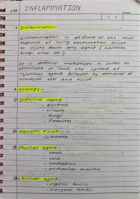 Inflammation LAQ - 10 Marks Analysis for Course Code 2LI09 - Studocu