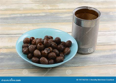 Rinsed canned black olives stock image. Image of preparing - 197742725