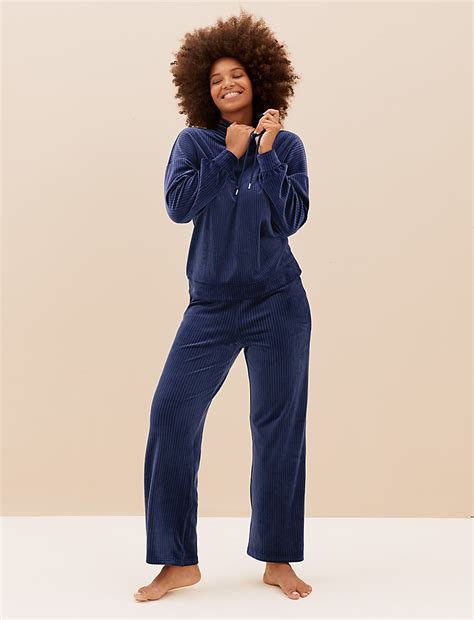 Buy Velour Flexifit™ Ribbed Lounge Jogger at Marks & Spencer