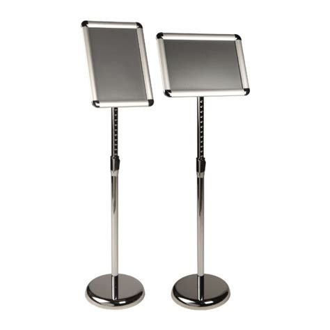 R236 - Floor Standing Snap Frame - A4 Size - Silver With Chrome Stand ...