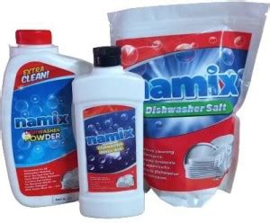 NAMIX Detergent Powder -1 Kg, Rinse Aid 350 ml, Salt Tablets 1KG Combo ...